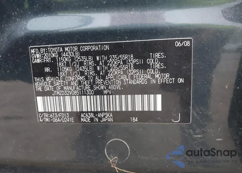 2008 Toyota Rav4 Sport from USA, damaged, VIN JTMZD32V085111300